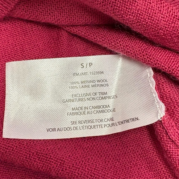 Banana Republic 100% Merino Wool Women’s Small Long Sleeve Crewneck Sweater Pink - Picture 9 of 10